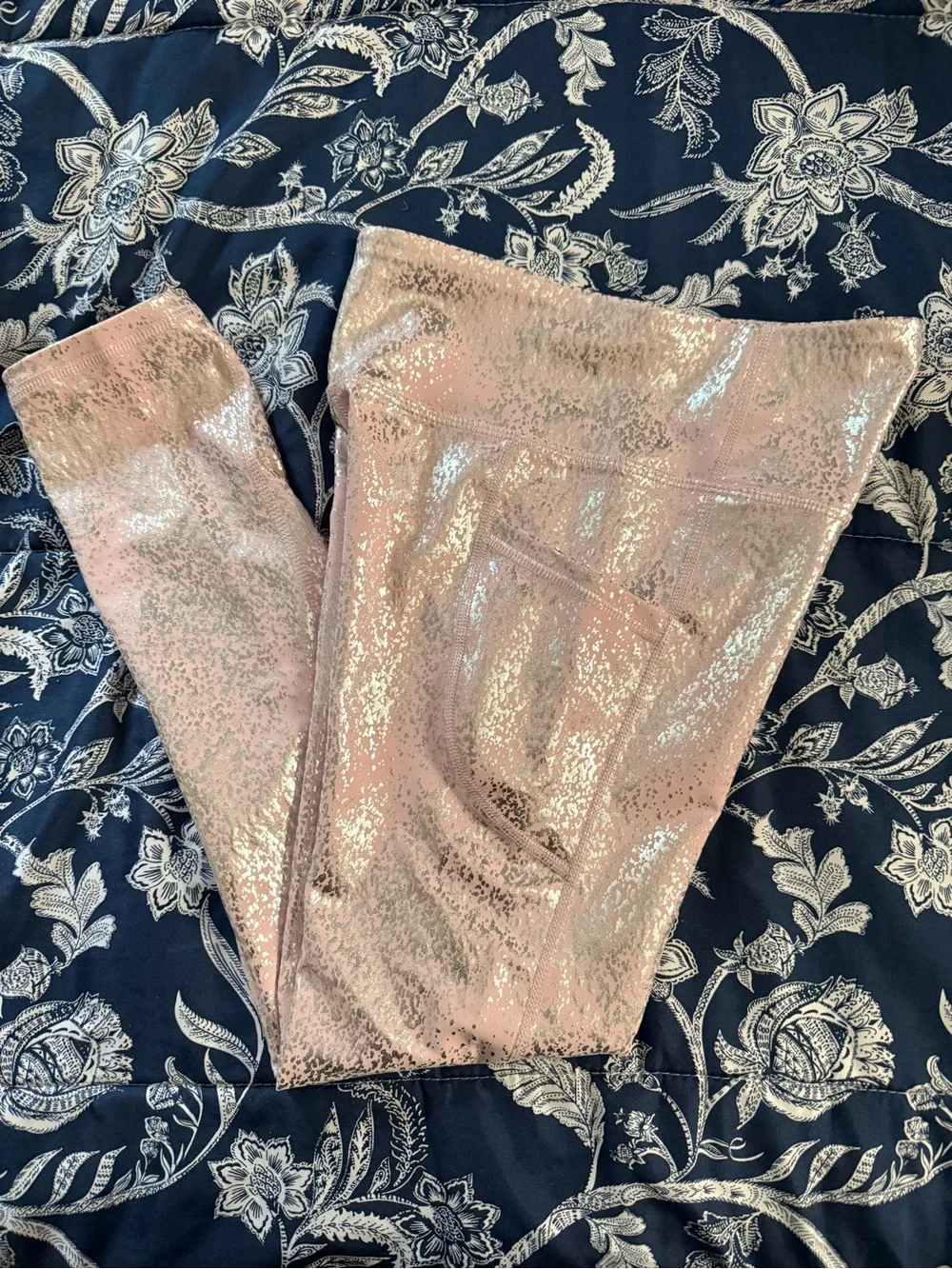 Old Navy Rose Gold Shimmer Kids Leggings